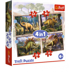 Puzzle 4 w1 Ciekawe Dinozaury