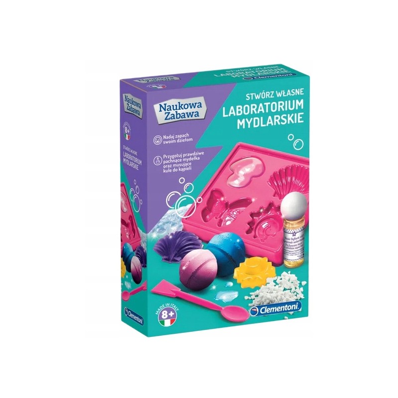 LABORATORIUM MYDLARSKIE NAUKOWA ZABAWA STWÓRZ SWOJE MYDEŁKA CLEMENTONI