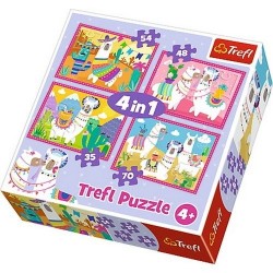 Trefl puzzle 4w1 Lamy na...