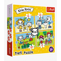 Trefl Puzzle 4W1 Dzień Kici...